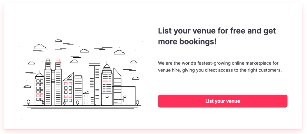 You can get more bookings by listing your venue on Tagvenue!  