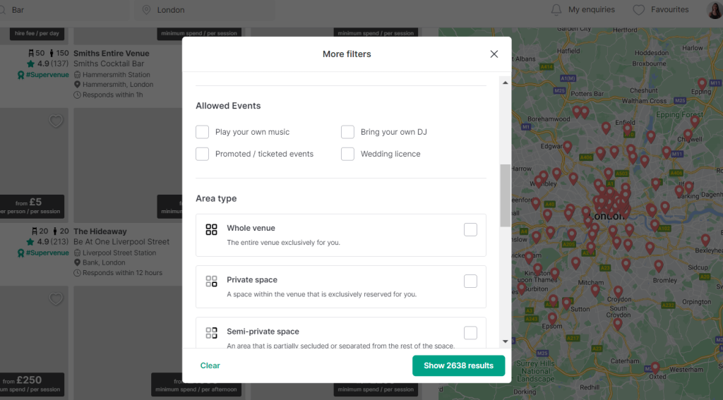 wedding license using bar filters on tagvenue-Top Questions to Ask Before Booking a Private Bar in London