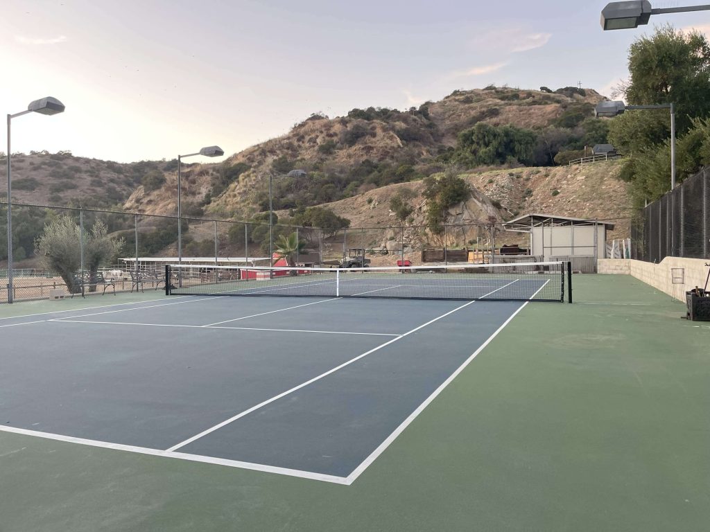 private tennis court at dtla horse ranch 1