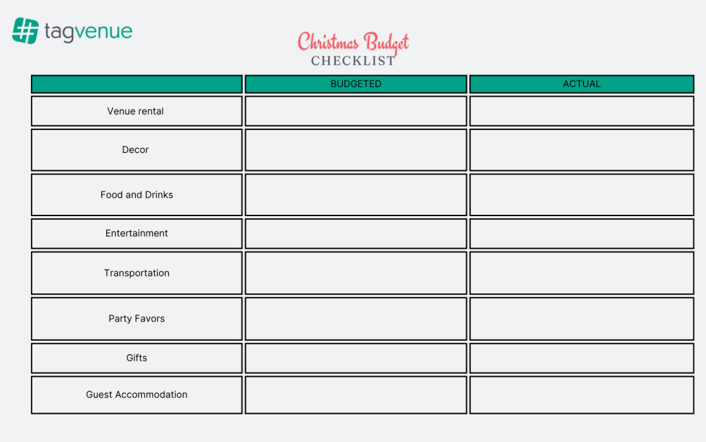 christmas party budget checklist