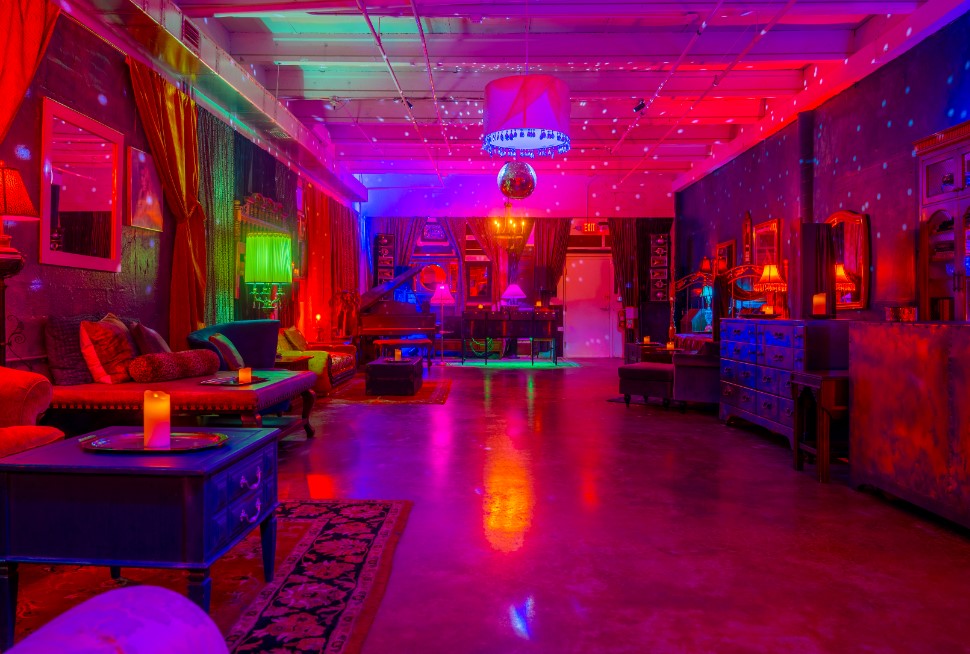 entire venue at aether room bachelorette miami party ideas