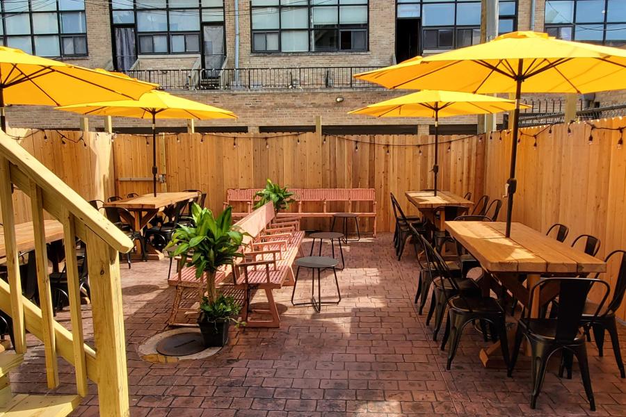 Rear Patio at Gold Star Bar in East Village, Chicago, IL